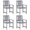 Garden Chairs 4 pcs Solid Acacia Wood Grey