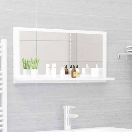 Bathroom Mirror White 80x10.5x37 cm Engineered Wood