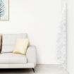 Slim Artificial Half Christmas Tree with Stand White 180 cm