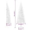 Slim Artificial Half Christmas Tree with Stand White 180 cm