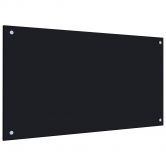 Kitchen Backsplash Black 90x50 cm Tempered Glass