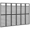 6-Panel Room Divider/Trellis Solid Fir Wood Black 242.5x180 cm