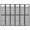 6-Panel Room Divider/Trellis Solid Fir Wood Black 242.5x180 cm