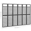 6-Panel Room Divider/Trellis Solid Fir Wood Black 242.5x180 cm