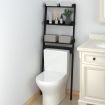 Toilet Rack Black 63.5x32x179 cm Solid Wood Pine