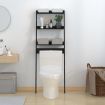 Toilet Rack Black 63.5x32x179 cm Solid Wood Pine