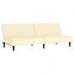 2-Seater Sofa Bed Cream Faux Leather