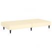 2-Seater Sofa Bed Cream Faux Leather