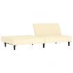 2-Seater Sofa Bed Cream Faux Leather