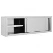 Kitchen Wall Cabinet with Sliding Doors 150x40x50 cm Stainless Steel