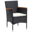 Garden Dining Chairs 4 pcs Poly Rattan Black