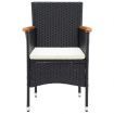 Garden Dining Chairs 4 pcs Poly Rattan Black