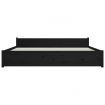 Bed Frame Black Solid Wood 183x203 cm King Size