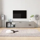 Speaker Stands 2 pcs Silver Tempered Glass 1 Pillar Design
