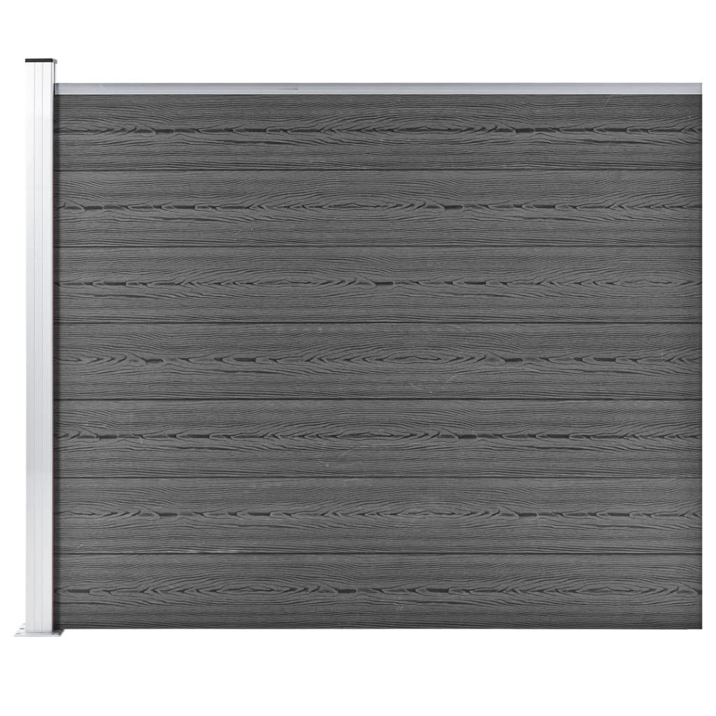 Fence Panel WPC 175x146 cm Black