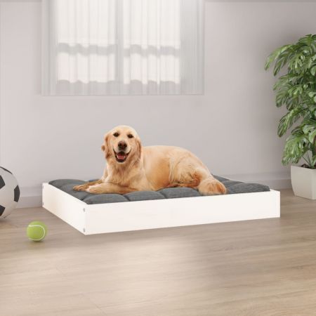 Dog Bed White 71.5x54x9 cm Solid Wood Pine
