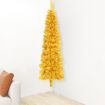 Slim Artificial Half Christmas Tree with Stand Gold 150 cm