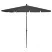 Garden Parasol with Pole 210x140 cm Anthracite