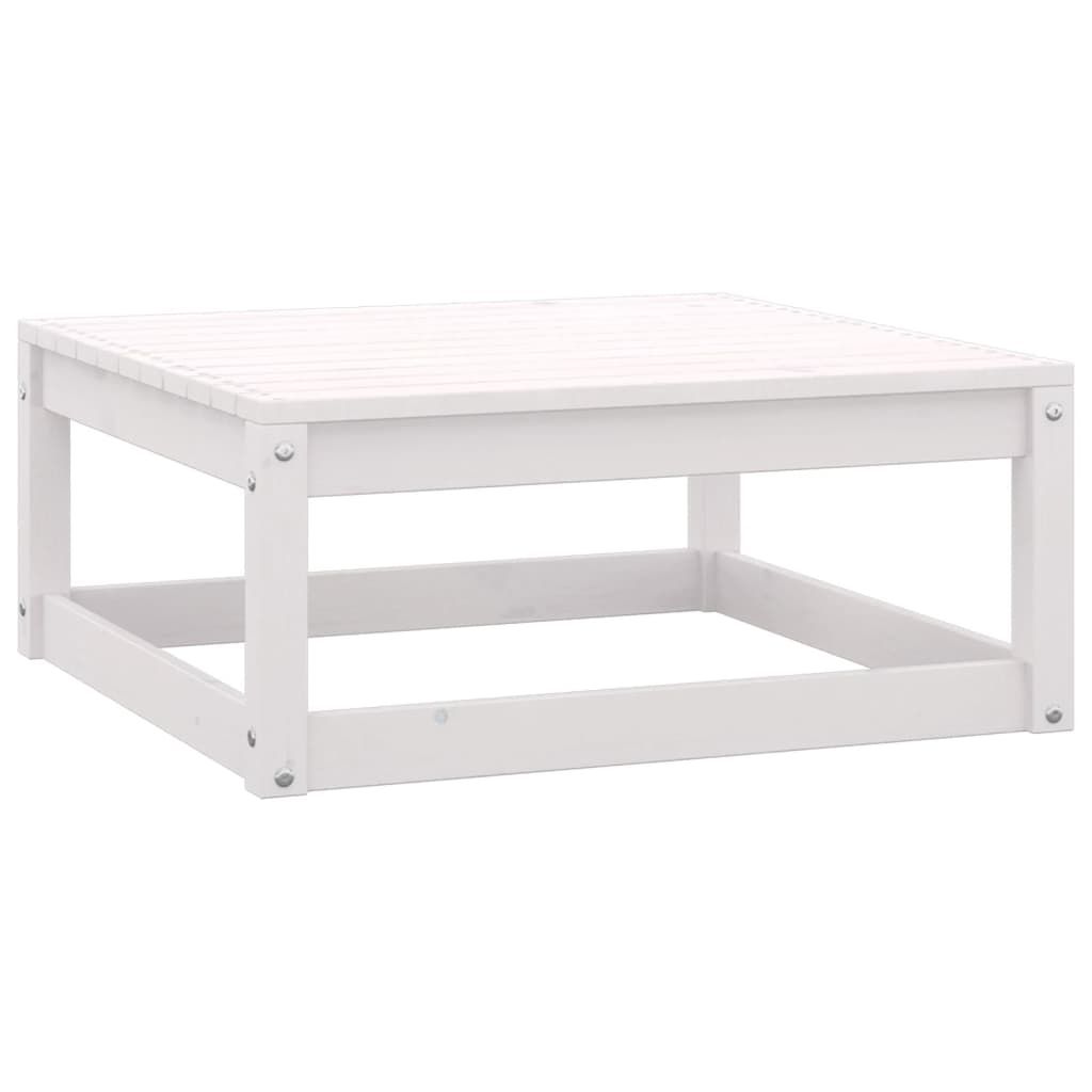 Garden Footstool 70x70x30 cm White Solid Pinewood