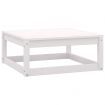 Garden Footstool 70x70x30 cm White Solid Pinewood