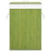 Bamboo Laundry Basket with Single Section Green