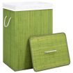 Bamboo Laundry Basket with Single Section Green