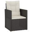 4 Piece Outdoor Lounge Set with Cushions Poly Rattan Black