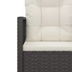 4 Piece Outdoor Lounge Set with Cushions Poly Rattan Black