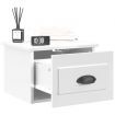 Wall-mounted Bedside Cabinet High Gloss White 41.5x36x28cm