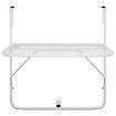 Balcony Table White 60x40 cm Steel