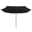 Outdoor Parasol with Metal Pole 400 cm Black