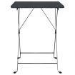 Folding Bistro Table Black 55x54x71 cm Poly Rattan