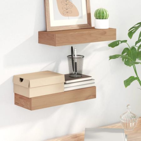 Wall Shelves 2 pcs 40x15x6 cm Solid Wood Teak