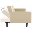 Sofa Bed with Cup Holders Cream Fabric