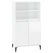 Highboard High Gloss White 60x36x110 cm Engineered Wood