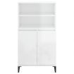 Highboard High Gloss White 60x36x110 cm Engineered Wood
