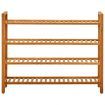 Shoe Rack with 4 Shelves 100x27x80 cm Solid Oak Wood