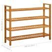 Shoe Rack with 4 Shelves 100x27x80 cm Solid Oak Wood