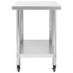 Kitchen Work Table with Wheels 80x60x85 cm Stainless Steel