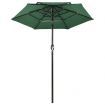 3-Tier Parasol with Aluminium Pole Green 2 m