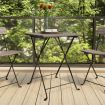 Folding Bistro Table Grey 55x54x71 cm Poly Rattan