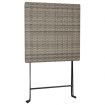 Folding Bistro Table Grey 55x54x71 cm Poly Rattan