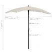 Garden Parasol with Pole 200x130 cm Sand