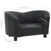 Dog Sofa Black 67x41x39 cm Faux Leather