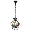 Ceiling Lamp with Beads Black Round E14