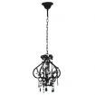 Ceiling Lamp with Beads Black Round E14