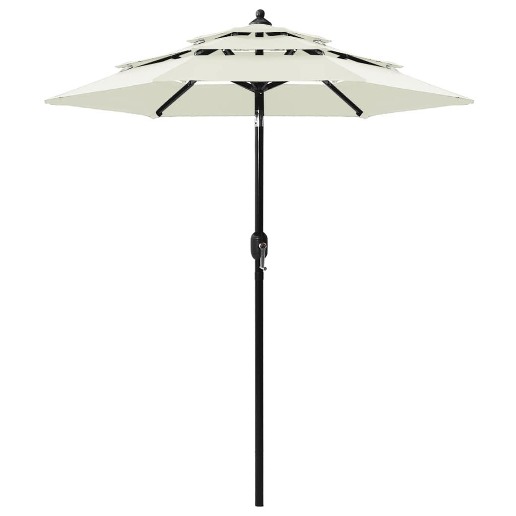 3-Tier Parasol with Aluminium Pole Sand 2 m