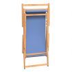 Folding Beach Chair Solid Wood Teak Blue