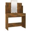 Dressing Table with LED Smoked Oak 96x40x142 cm