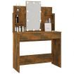 Dressing Table with LED Smoked Oak 96x40x142 cm